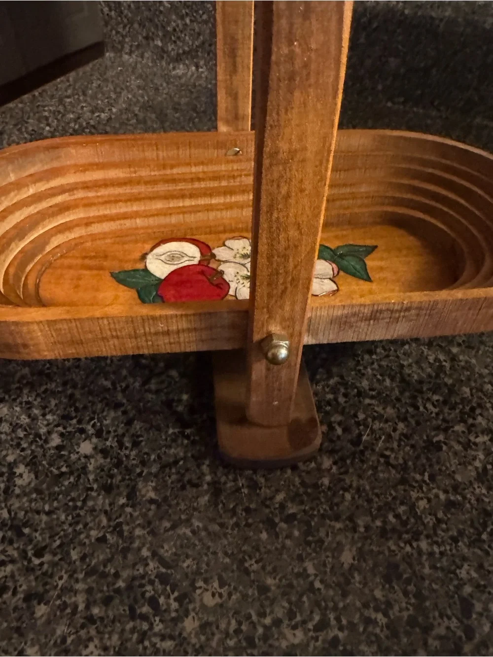 VTG Folding Wooden Fruit Basket Expandable Accordion Basket Decor